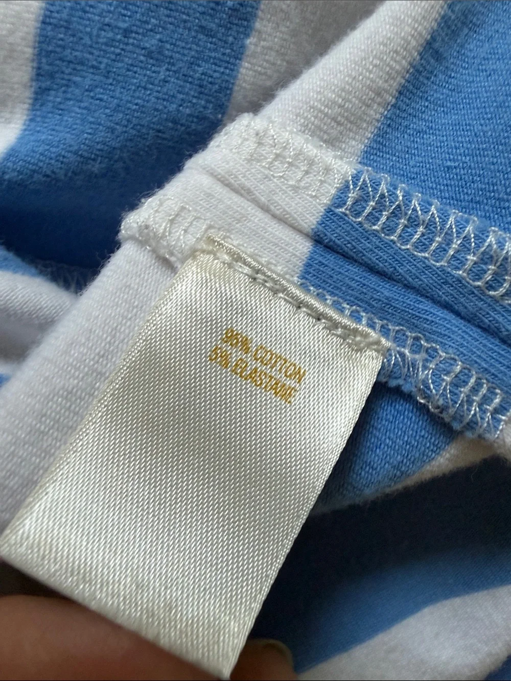kate spade Blue and White Striped V-neck Ruffle mini dress